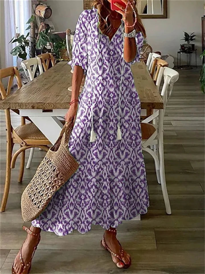 Sukienka Maxi Zwiewna Elegancki Krój Komfortowa Damska Casual