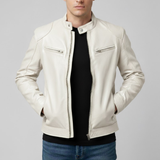 Męska Kurtka Vintage z Zamkiem i Kieszeniami