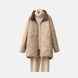 Damska krótka pikowana kurtka – ciepła stylowa zimowa kurtka z kołnierzem