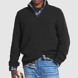 Męski Sweter Kaszmirowy Business Casual z Zamkiem