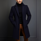 Męski płaszcz z czystej wełny wysokiej jakości