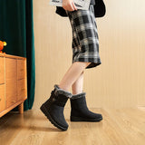 Damskie zimowe botki – Ciepłe krótkie kozaki z miękką podszewką