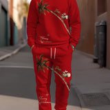 Unisex Świąteczny Dres – Wygodna Bluza z Kapturem i Spodnie Zestaw