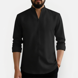 Męska koszula Slim Fit z dekoltem V – Niegniecąca się i nowoczesna