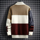 Męski Sweter z Golfem – Stylowy Colorblock Sweter Zimowy