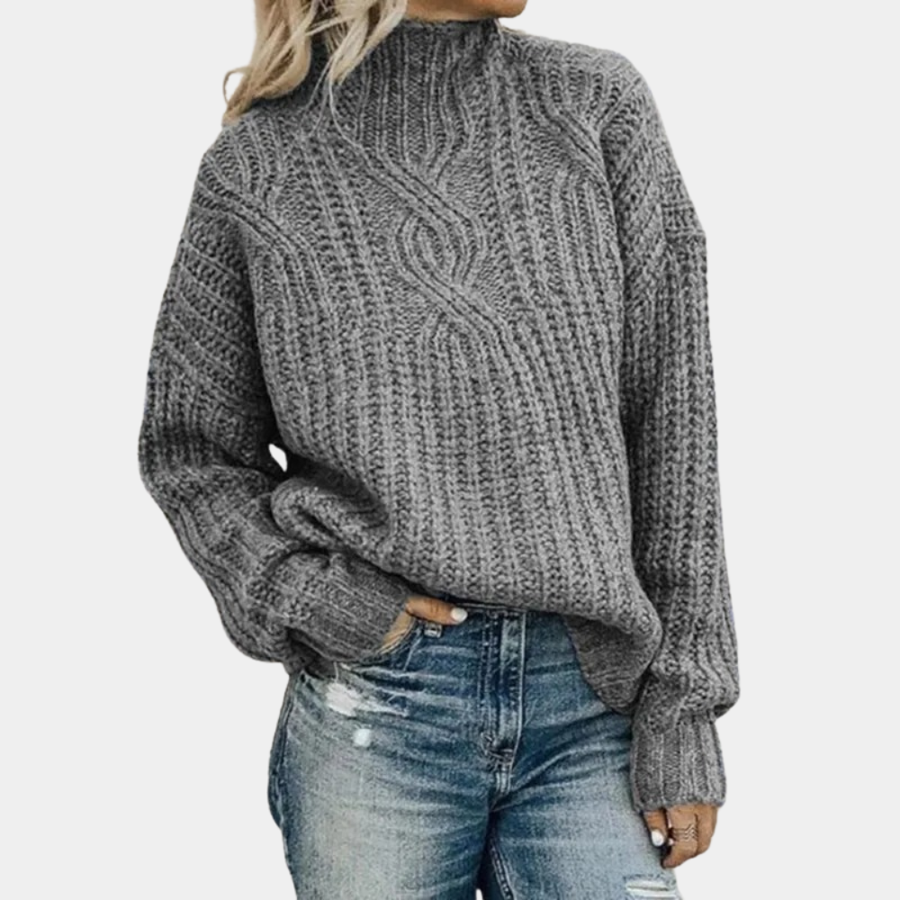 Miękki Dzianinowy Sweter Damski - Stylowy i Wygodny w Czterech Kolorach