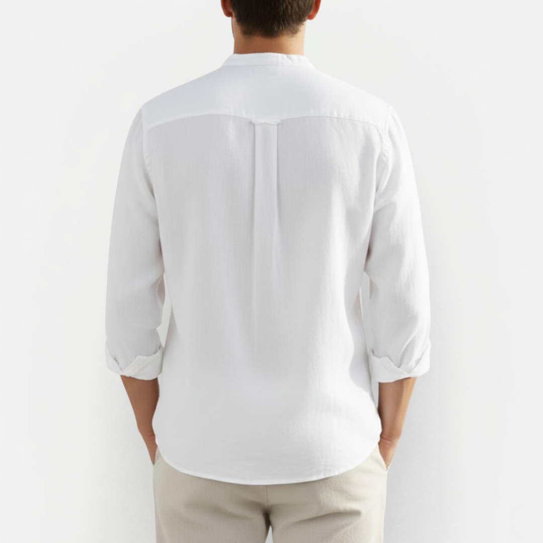 Męska koszulka Slim Fit z wysokim kołnierzem – Nowoczesna i wygodna