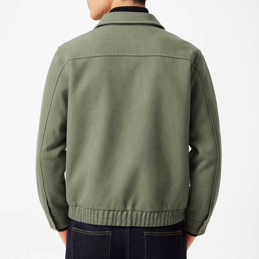 Męska casualowa kurtka z zamkiem i klasycznym kołnierzem