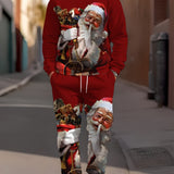 Unisex Świąteczny Dres – Wygodna Bluza z Kapturem i Spodnie Zestaw