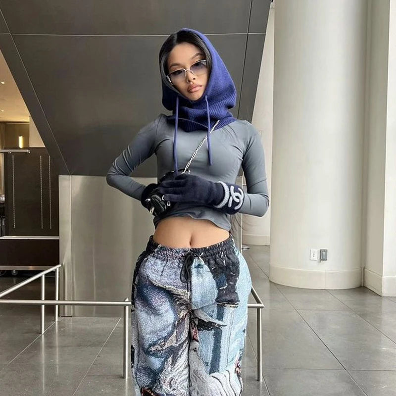 Damski Dziany Szalik z Kapturem – Ciepły Szal z Kapturem na Zimę