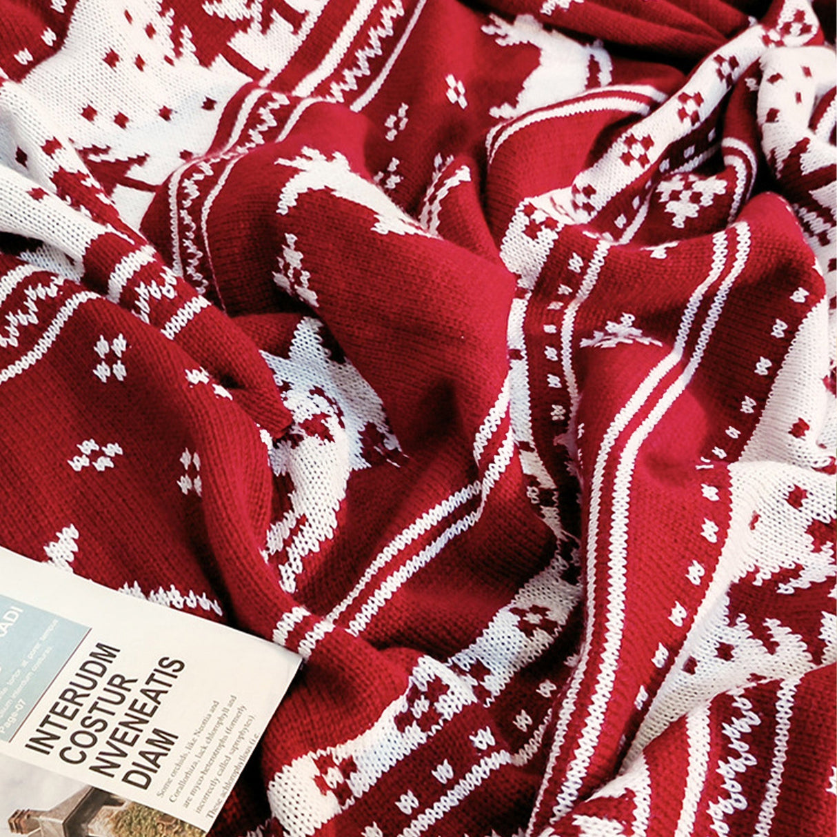 Świąteczny koc z norweskim wzorem – Ciepły i przytulny pled zimowy