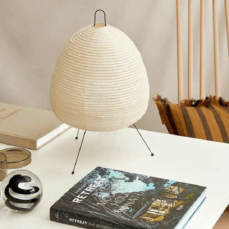 Lampa Stołowa z Papieru Ryżowego do Nastrojowego Oświetlenia