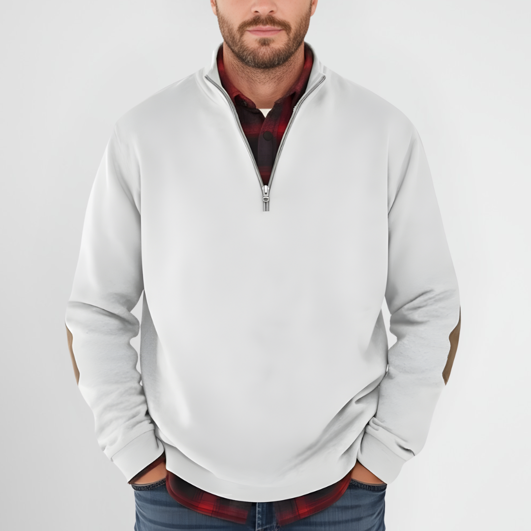 Męski sweter z półzamkiem casual i wygodny