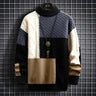 Męski Sweter z Golfem – Stylowy Colorblock Sweter Zimowy