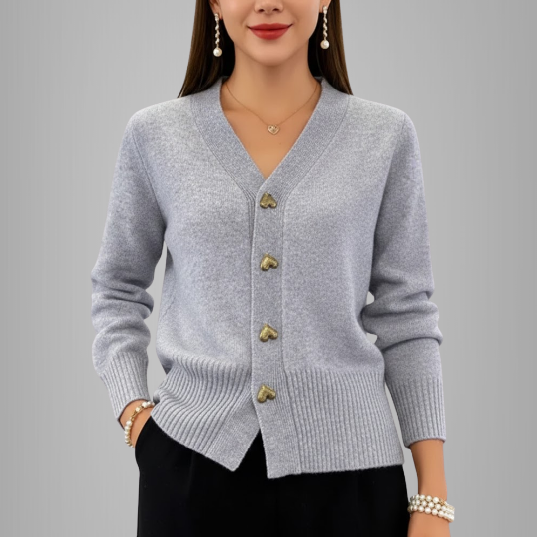 Damski Sweter Dzianinowy z Guzikami – Klasyczny Kardigan