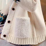 Damski Kardigan Dziany – Ciepły Sweter z Wzorem i Kieszeniami