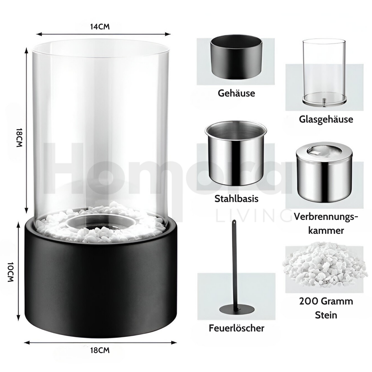 Kominek stołowy – Stylowy przenośny ogrzewacz atmosferyczny do wnętrz i na zewnątrz