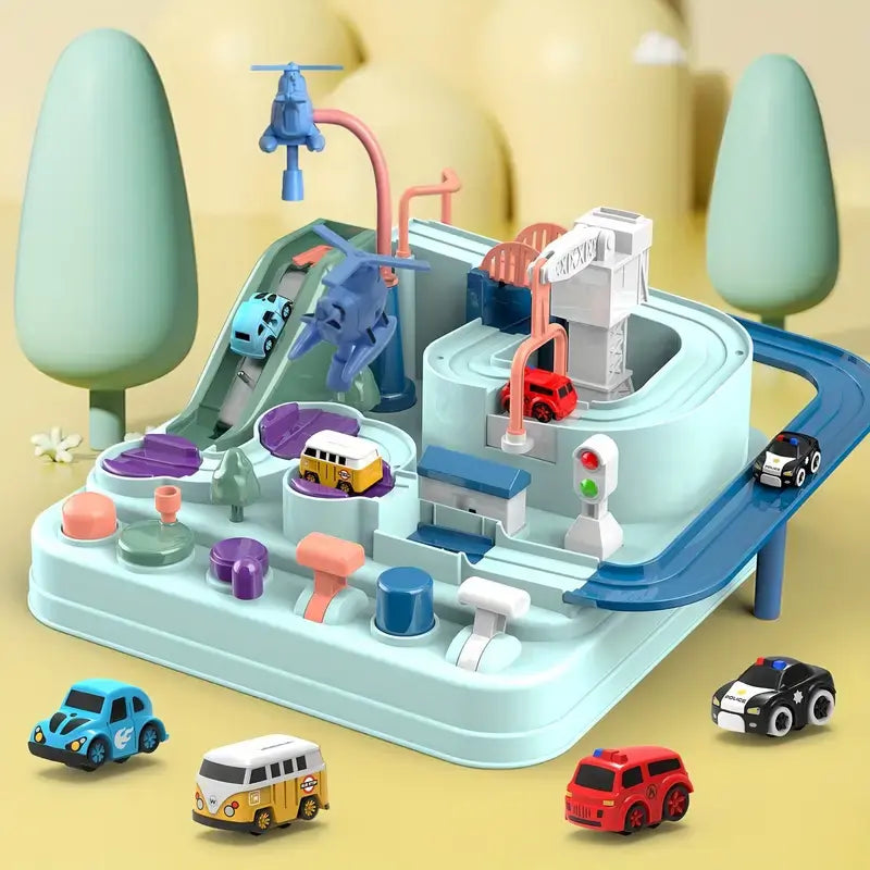Magnetyczna Tablica Toru Samochodowego – Interaktywny Zestaw Przygód Montessori z Autkami