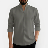 Męska koszula Slim Fit z dekoltem V – Niegniecąca się i nowoczesna
