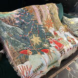 Vintage koc świąteczny – Dekoracyjny pled z klasycznym zimowym wzorem