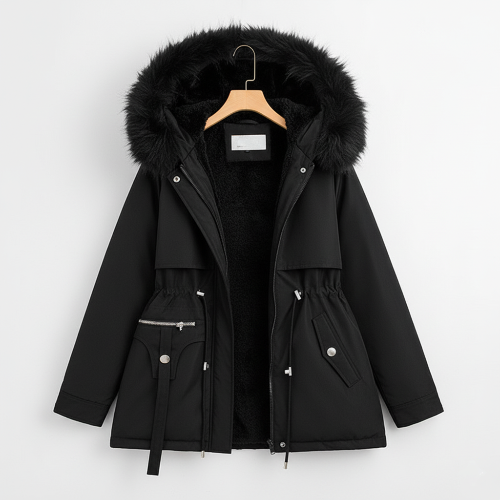 Damska zimowa kurtka z imitacją futra – ciepły i elegancki design