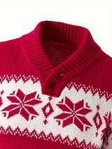 Męski sweter zimowy z norweskim motywem – ciepły sweter na święta i zimę