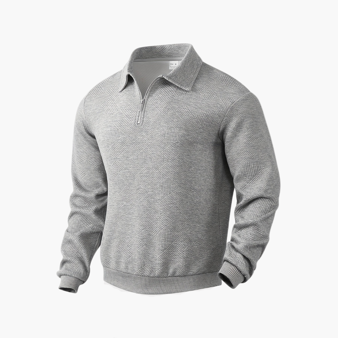 Męski sweter polo z zamkiem – Klasyczny i wygodny design