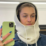 Damski Dziany Szalik z Kapturem – Ciepły Szal z Kapturem na Zimę