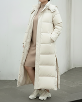 Długa Pikowana Kurtka Zimowa Damska – Stylowa Ciepła Kurtka Puchowa