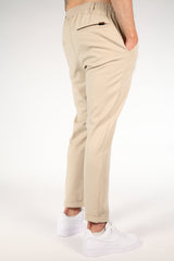Wygodne rozciągliwe spodnie chino beżowe