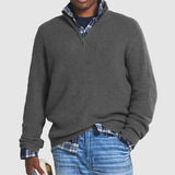 Męski Sweter Kaszmirowy Business Casual z Zamkiem