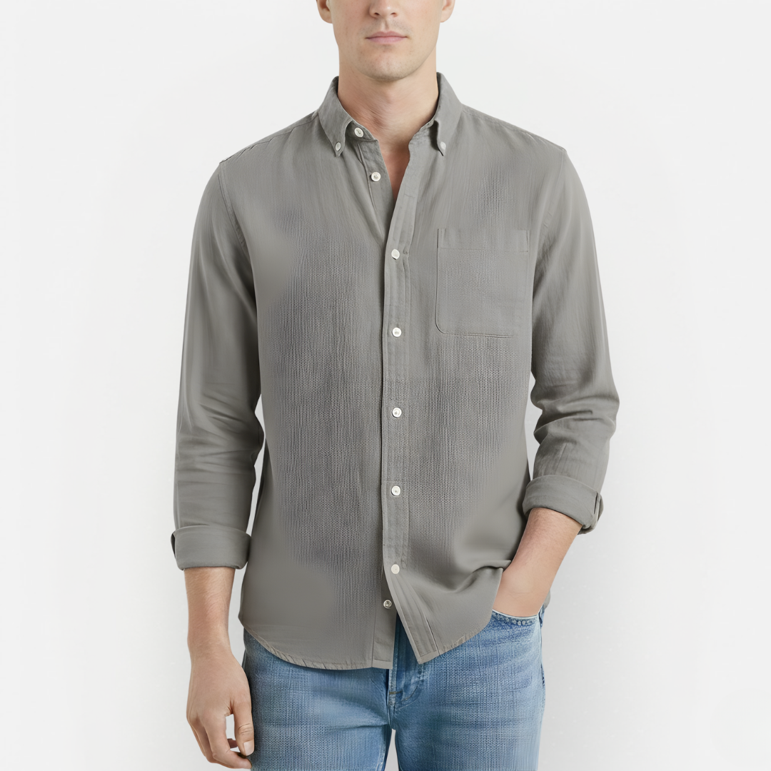 Męska Koszula Vintage z Długim Rękawem – Casual i Elegancka