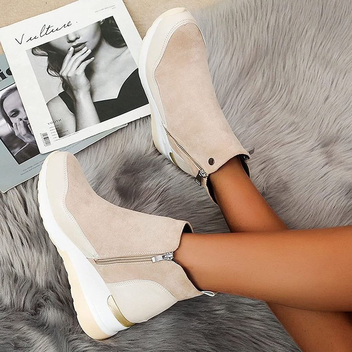 Damskie botki – Sportowe zimowe buty z miękką podszewką