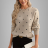 Damski sweter w kropki – miękki dzianinowy pulower