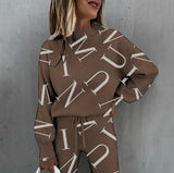 Damski zestaw loungewear – Miękki dwuczęściowy komplet z nadrukiem gwiazd