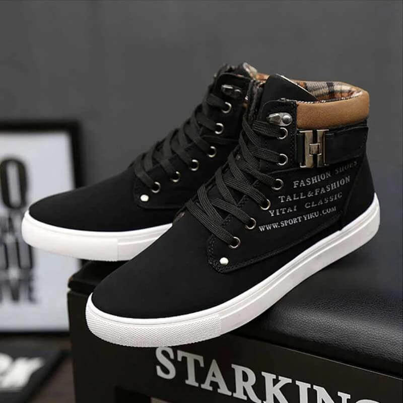 Męskie casualowe buty za kostkę – wygodne stylowe sneakersy