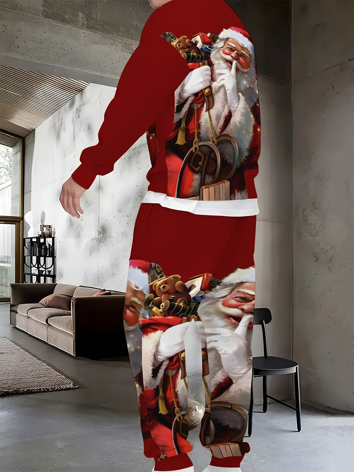 Unisex Świąteczny Dres – Wygodna Bluza z Kapturem i Spodnie Zestaw