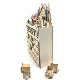 Drewniany Kalendarz Adwentowy z Podświetleniem – Wielokrotnego Użytku Kalendarz Świąteczny 24 Przegródki