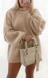 Damski Oversize Sweter Dzianinowy – Wygodny Casualowy Sweter Zimowy