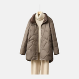 Damska krótka pikowana kurtka – ciepła stylowa zimowa kurtka z kołnierzem