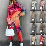 Damski zestaw loungewear – Miękki dwuczęściowy komplet z nadrukiem gwiazd