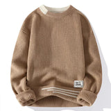 Męski Sweter Dzianinowy – Casual Wygodny Sweter z Paskami