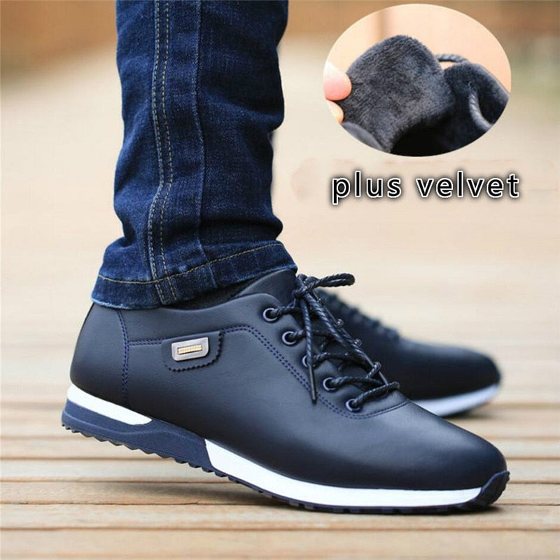 Casual męskie sneakersy z welurową podszewką - ciepłe i wygodne