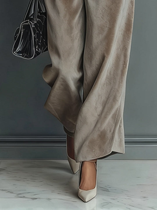 Damski Dwuczęściowy Zestaw z Luźną Bluzką i Szerokimi Spodniami