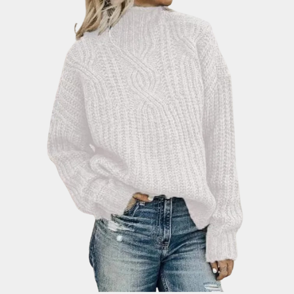 Miękki Dzianinowy Sweter Damski - Stylowy i Wygodny w Czterech Kolorach