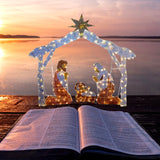 Oświetlana Szopka Bożonarodzeniowa na Zewnątrz – Świecąca Scena Świąteczna