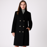 Długa damska marynarka z podwójnym zapięciem – elegancka i ponadczasowa