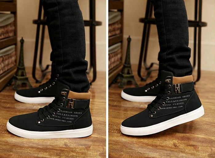 Męskie casualowe buty za kostkę – wygodne stylowe sneakersy