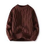 Męski sweter w paski – Nowoczesny dzianinowy sweter z okrągłym dekoltem