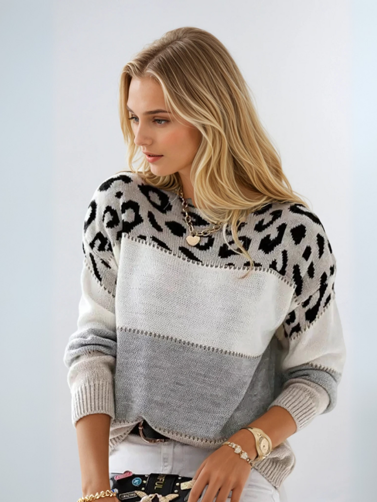 Sweter w Panterkę o Idealnym Dopasowaniu
